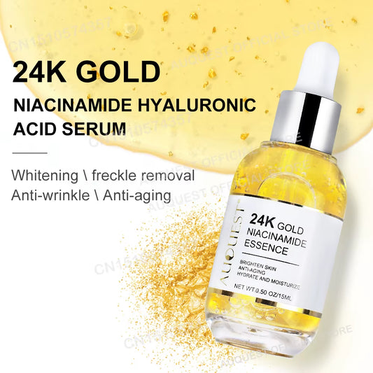 Niacinamide Serum Hyaluronic Acid for Face 24K Gold Essence Whitening Anti-Aging Collagen Facial Serum Skin Care Products
